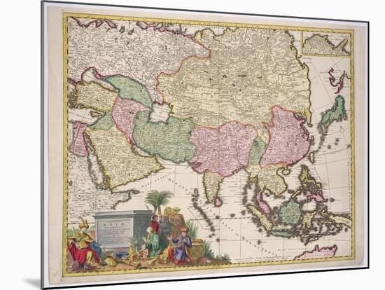Map of Asia, Tartaria, Japan, the Philippines and East Indies, Engraved G. Van Gouwen, c.1690-Karel Allard-Mounted Giclee Print