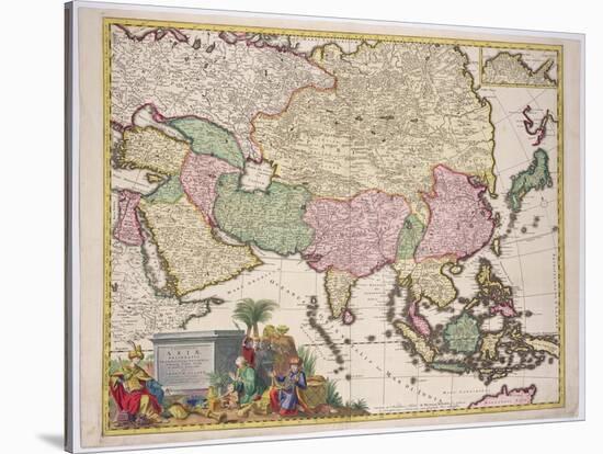 Map of Asia, Tartaria, Japan, the Philippines and East Indies, Engraved G. Van Gouwen, c.1690-Karel Allard-Stretched Canvas