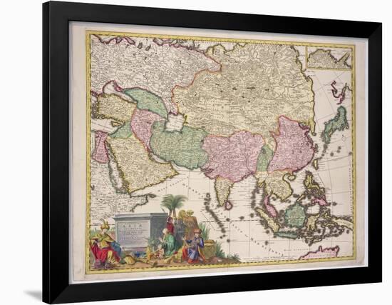 Map of Asia, Tartaria, Japan, the Philippines and East Indies, Engraved G. Van Gouwen, c.1690-Karel Allard-Framed Giclee Print