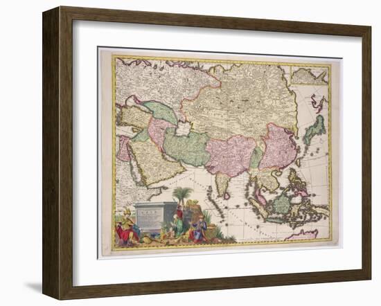 Map of Asia, Tartaria, Japan, the Philippines and East Indies, Engraved G. Van Gouwen, c.1690-Karel Allard-Framed Giclee Print