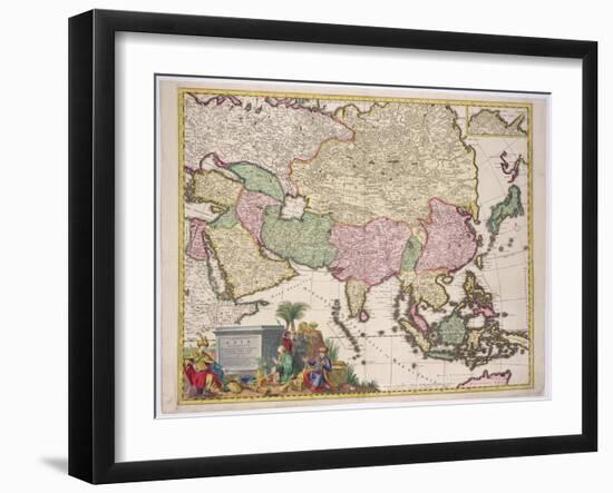 Map of Asia, Tartaria, Japan, the Philippines and East Indies, Engraved G. Van Gouwen, c.1690-Karel Allard-Framed Giclee Print