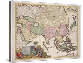 Map of Asia, Tartaria, Japan, the Philippines and East Indies, Engraved G. Van Gouwen, c.1690-Karel Allard-Stretched Canvas