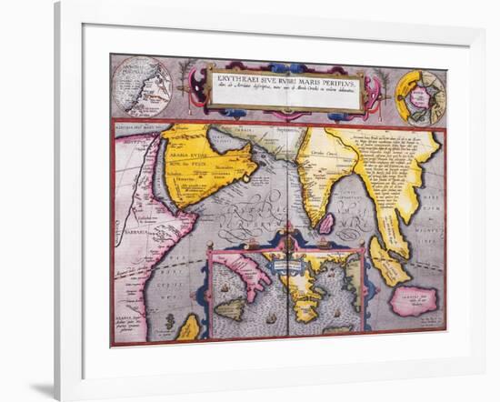 Map of Asia with a Superimposed Map of Europe, from 'Theatrum Orbis Terrarum', 1603-Abraham Ortelius-Framed Giclee Print