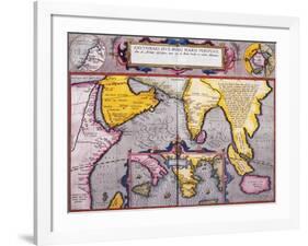 Map of Asia with a Superimposed Map of Europe, from 'Theatrum Orbis Terrarum', 1603-Abraham Ortelius-Framed Giclee Print