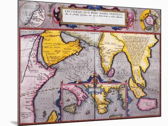 Map of Asia with a Superimposed Map of Europe, from 'Theatrum Orbis Terrarum', 1603-Abraham Ortelius-Mounted Giclee Print