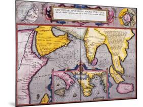 Map of Asia with a Superimposed Map of Europe, from 'Theatrum Orbis Terrarum', 1603-Abraham Ortelius-Mounted Giclee Print