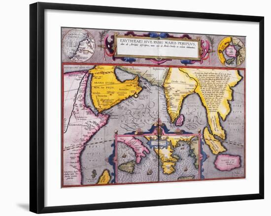 Map of Asia with a Superimposed Map of Europe, from 'Theatrum Orbis Terrarum', 1603-Abraham Ortelius-Framed Giclee Print