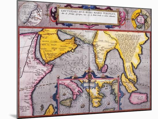 Map of Asia with a Superimposed Map of Europe, from 'Theatrum Orbis Terrarum', 1603-Abraham Ortelius-Mounted Giclee Print