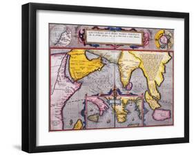 Map of Asia with a Superimposed Map of Europe, from 'Theatrum Orbis Terrarum', 1603-Abraham Ortelius-Framed Giclee Print