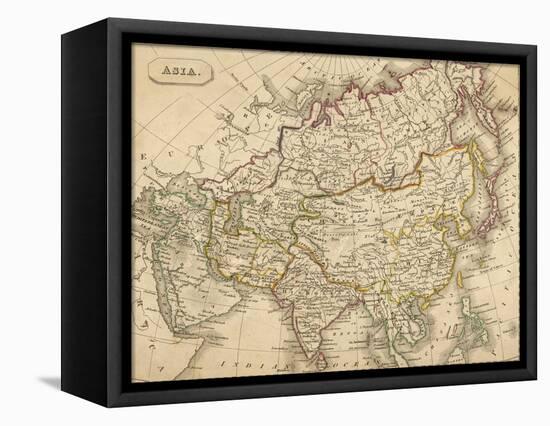 Map of Asia-null-Framed Stretched Canvas