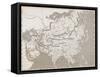 Map of Asia-null-Framed Stretched Canvas