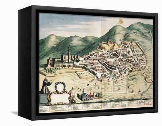 Map of Assisi from Theatrum Civitatum Et Admirandorum Italiae-Joan Blaeu-Framed Stretched Canvas