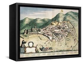 Map of Assisi from Theatrum Civitatum Et Admirandorum Italiae-Joan Blaeu-Framed Stretched Canvas