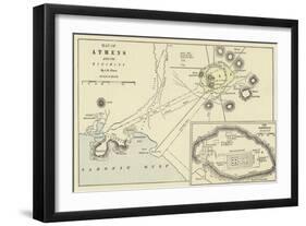 Map of Athens and its Vicinity; the Acropolis-null-Framed Premium Giclee Print