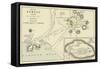 Map of Athens and its Vicinity; the Acropolis-null-Framed Stretched Canvas