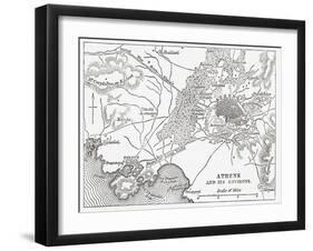 Map of Athens and Piraeus, Greece, Mid 19th Century from the Imperial Bible Dictionary-null-Framed Giclee Print
