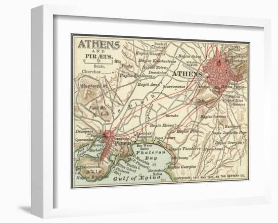 Map of Athens (C. 1900), Maps-Encyclopaedia Britannica-Framed Art Print