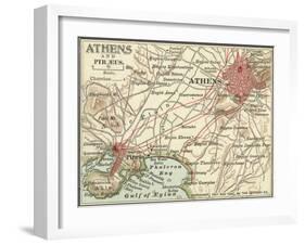 Map of Athens (C. 1900), Maps-Encyclopaedia Britannica-Framed Art Print