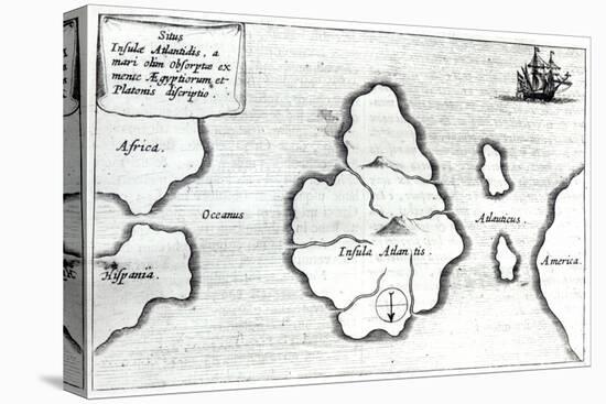 Map of Atlantis, from "Mundus Subterraneus", 1665-68-Athanasius Kircher-Stretched Canvas