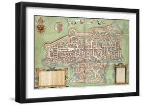 Map of Augsburg, from "Civitates Orbis Terrarum" by Georg Braun and Frans Hogenberg, circa 1572-Joris Hoefnagel-Framed Giclee Print