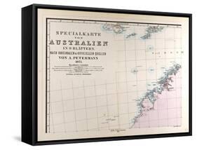 Map of Australia, 1872-null-Framed Stretched Canvas