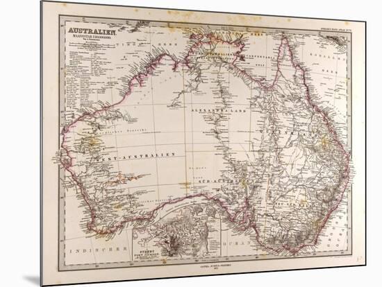 Map of Australia, 1872-null-Mounted Giclee Print