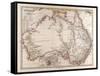 Map of Australia, 1872-null-Framed Stretched Canvas