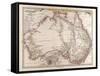 Map of Australia, 1872-null-Framed Stretched Canvas