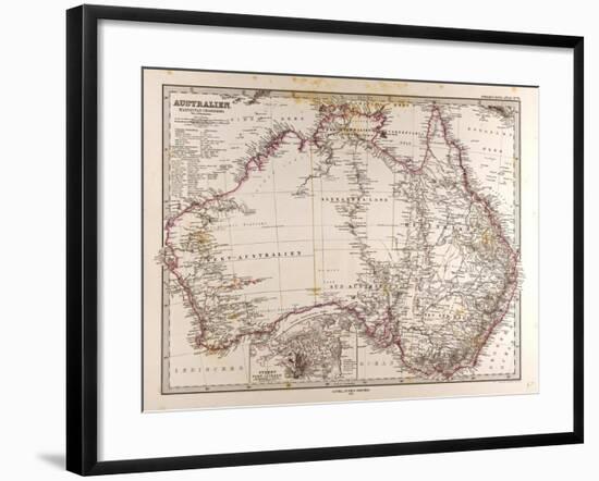 Map of Australia, 1872-null-Framed Giclee Print