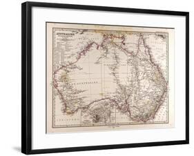 Map of Australia, 1872-null-Framed Giclee Print