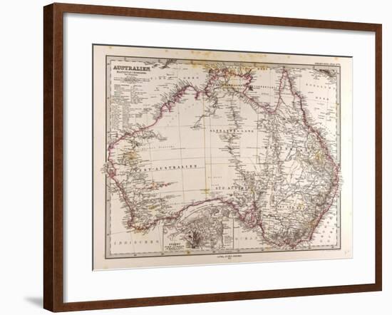 Map of Australia, 1872-null-Framed Giclee Print