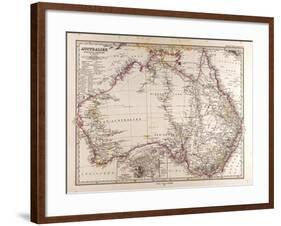 Map of Australia, 1872-null-Framed Giclee Print