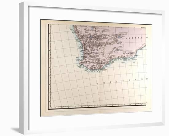 Map of Australia, 1872-null-Framed Giclee Print