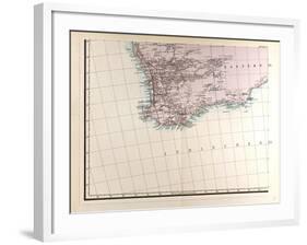 Map of Australia, 1872-null-Framed Giclee Print