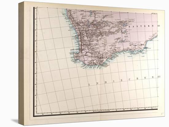 Map of Australia, 1872-null-Stretched Canvas