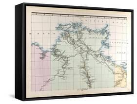 Map of Australia, 1872-null-Framed Stretched Canvas