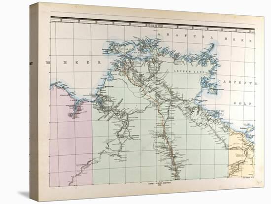 Map of Australia, 1872-null-Stretched Canvas