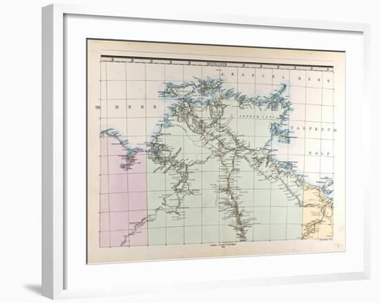 Map of Australia, 1872-null-Framed Giclee Print