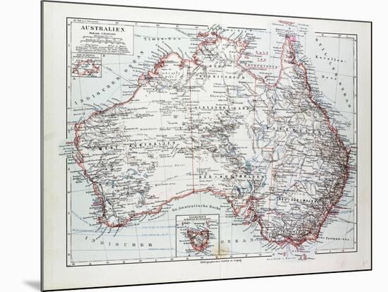 Map of Australia 1899-null-Mounted Giclee Print