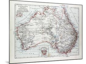 Map of Australia 1899-null-Mounted Giclee Print