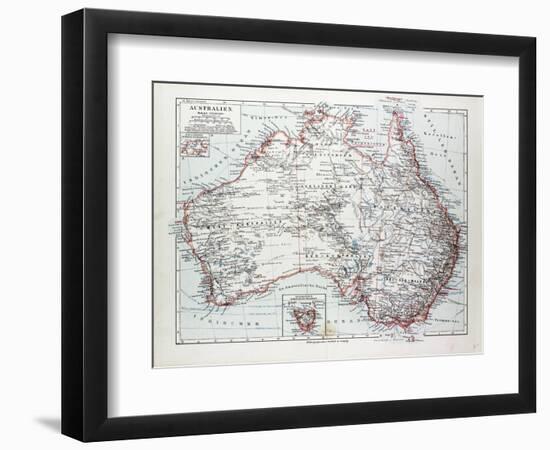 Map of Australia 1899-null-Framed Giclee Print