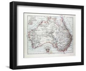 Map of Australia 1899-null-Framed Giclee Print