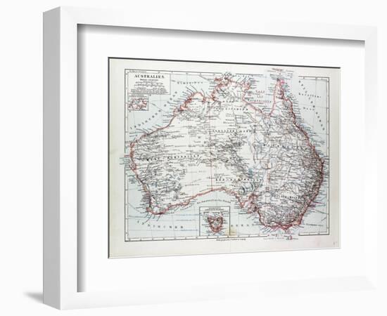 Map of Australia 1899-null-Framed Giclee Print