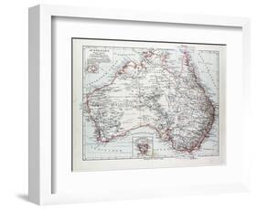 Map of Australia 1899-null-Framed Giclee Print