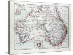 Map of Australia 1899-null-Stretched Canvas