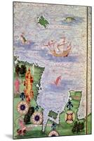 Map of Australia and Magellan Island from "Cosmographie Universelle", 1555-Guillaume Le Testu-Mounted Giclee Print