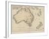 Map of Australia and New Zealand-null-Framed Photographic Print