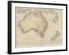 Map of Australia and New Zealand-null-Framed Photographic Print