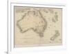 Map of Australia and New Zealand-null-Framed Photographic Print