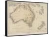 Map of Australia and New Zealand-null-Framed Stretched Canvas